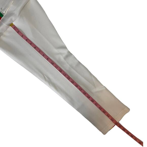 Pam & Gela Cropped Mid Rise White Track Pants Joggers Rainbow Stripes Small - Picture 12 of 14